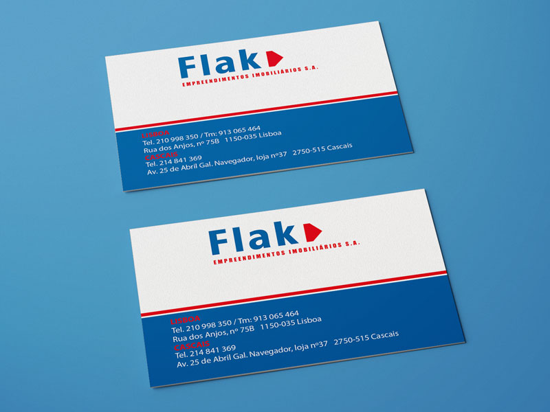 Flak Real Estate cartões de visita