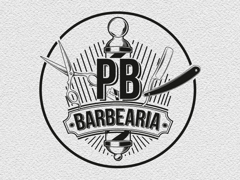 PB Barbearia criação de logotipo