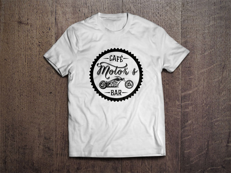 Motors café T-Shirt branca identidade