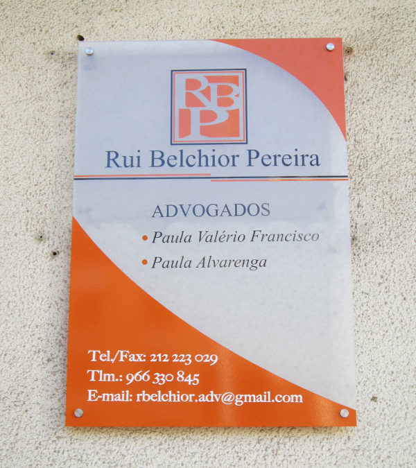 Rui Pereira advogados placa de acrílico