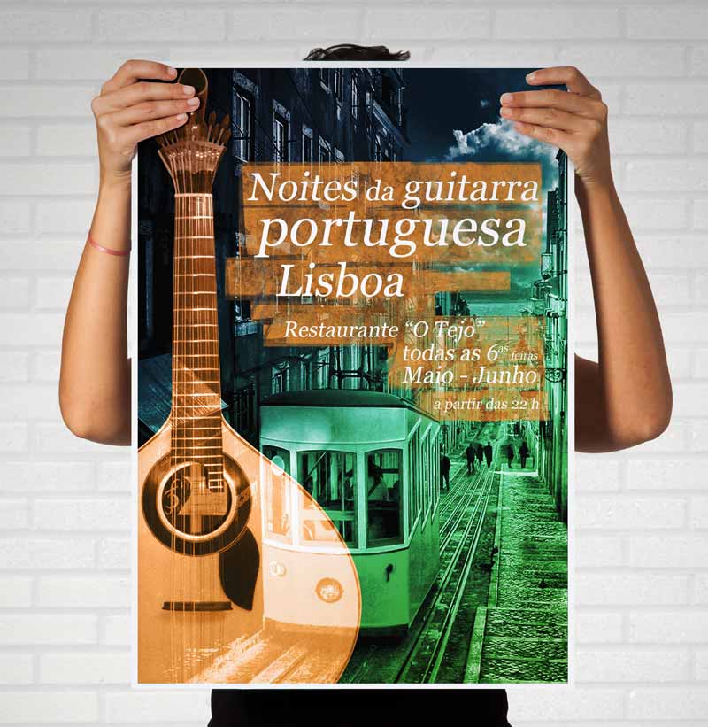 Impressão em papel Noites da guitarra portuguesa cartaz