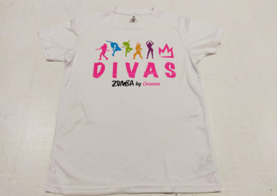 Estampagem t-shirts técnicas Roly Divas zumba