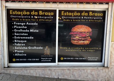 Estação da Brasa | Decoração de Montra vinil perfurado